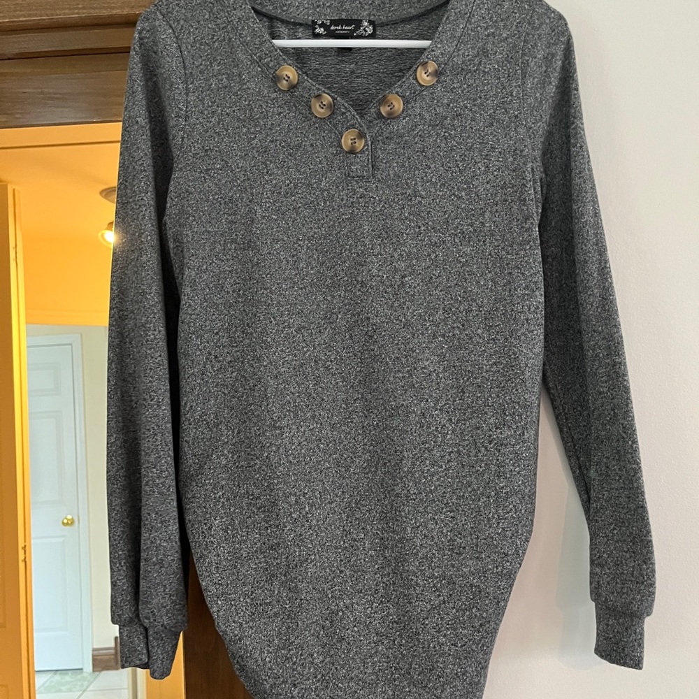 Derek Heart Charcoal Knit Sweater | Maternity